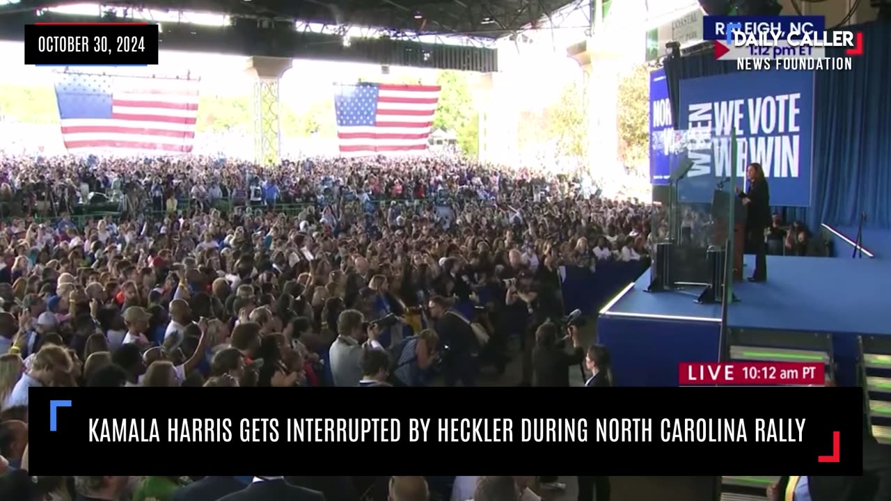 Kamala Harris Gets Interrupted By Heckler During North Carolina Rally