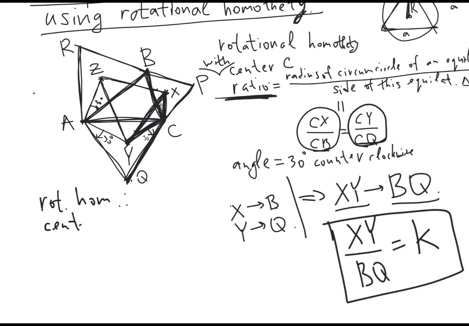 The proof of Napoleon's theorem using rotational homothety | plane ...