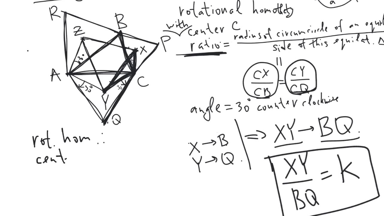 The proof of Napoleon's theorem using rotational homothety | plane geometry | advanced level