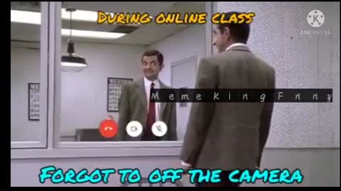 Forgot to off Camera in online class.mr. bean