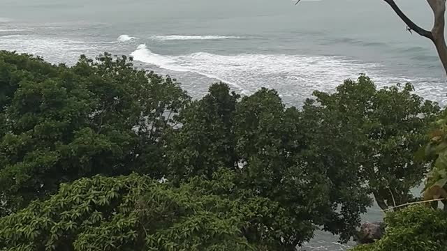 the beauty of the Indonesian beach from the top of the hill