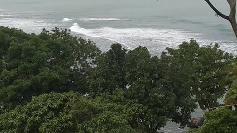 the beauty of the Indonesian beach from the top of the hill