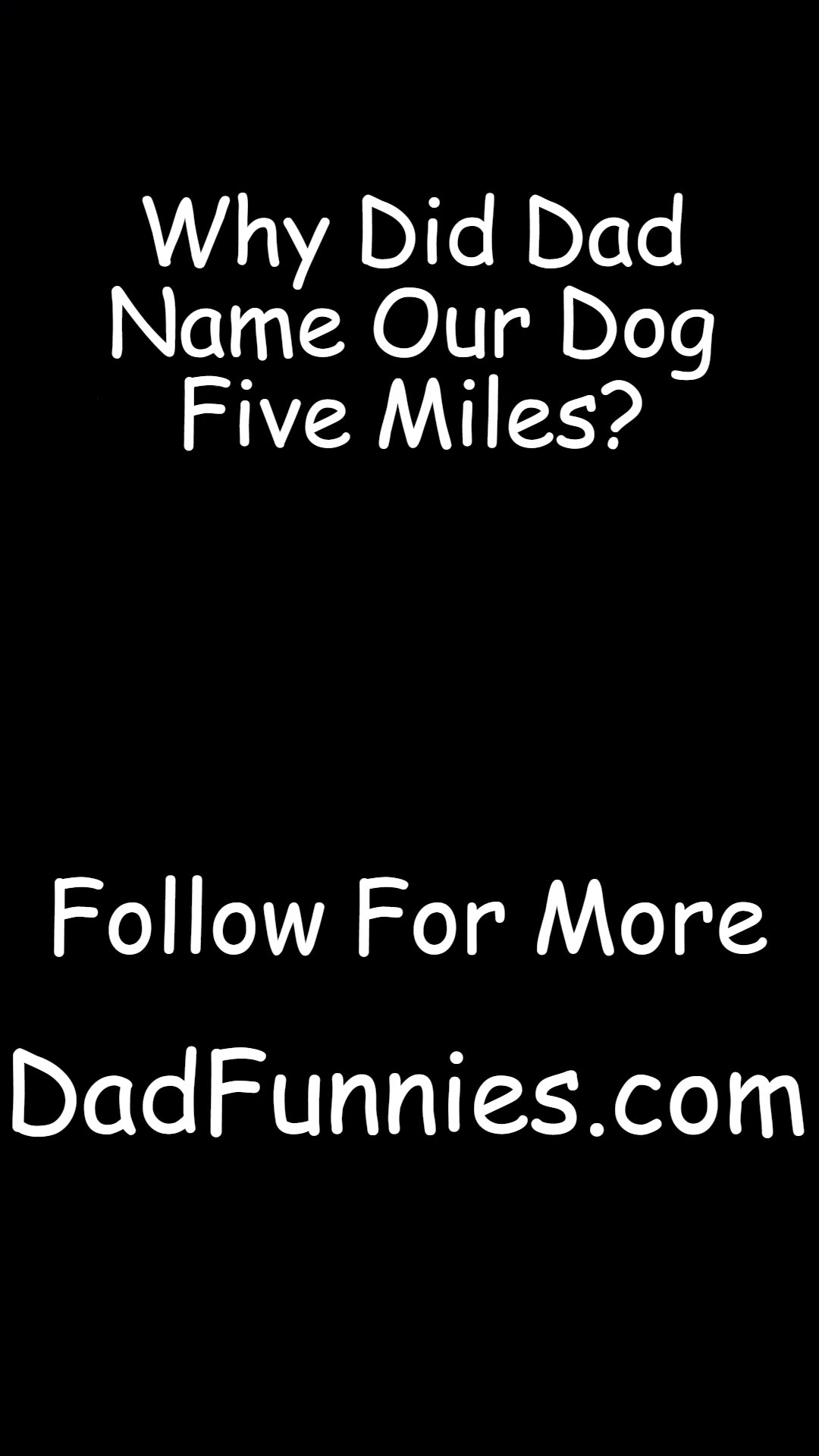 Why Did Dad Name Our Dog "Five Miles"? DadFunnies DadJokes Funny 