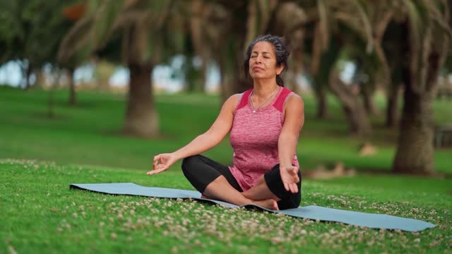 An Elderly Woman in A Yoga Pose