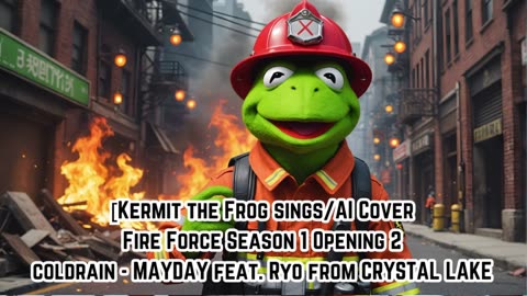 [Kermit sings/AI Cover] Fire Force Season 1 OP 2 coldrain - MAYDAY feat. Ryo from CRYSTAL LAKE