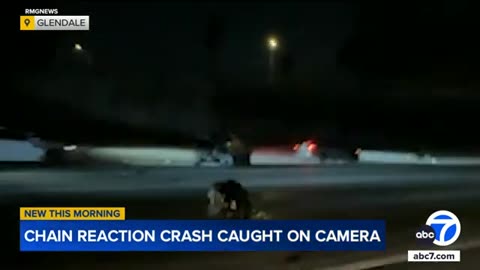 Video shows multi-car crash involving semi on 5 Freeway in Glendale area