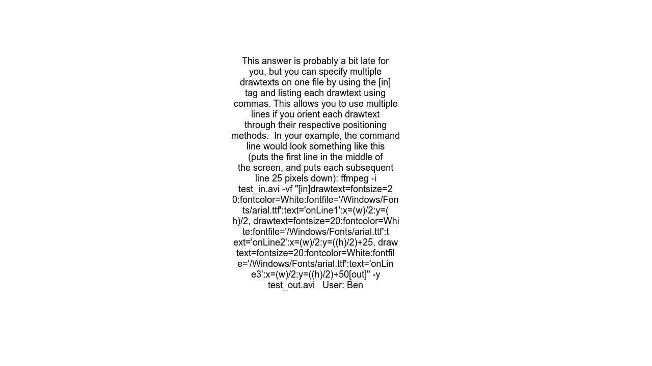 FFmpeg drawtext over multiple lines