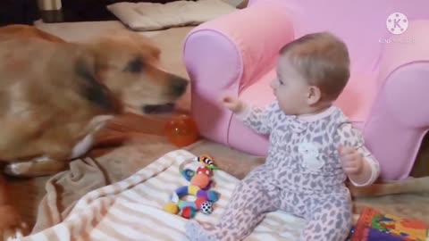 Baby with dog