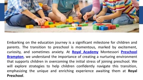 Easing The Transition For Children Joining New Preschool
