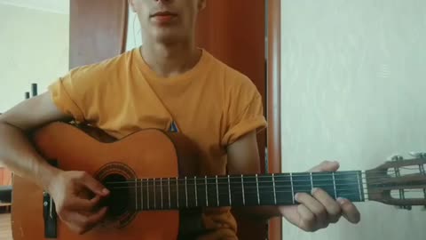 Playing a Russian hit on a guitar