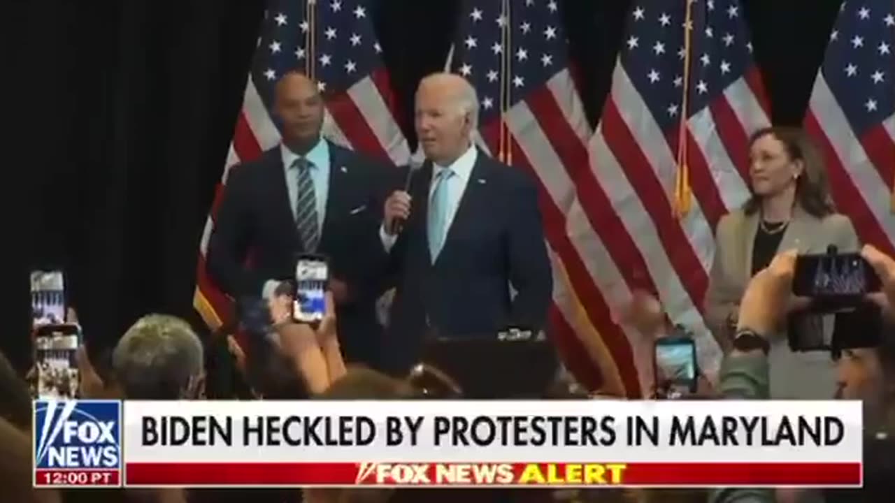 Joe Biden & Kamala Harris heckled by protestors in Maryland