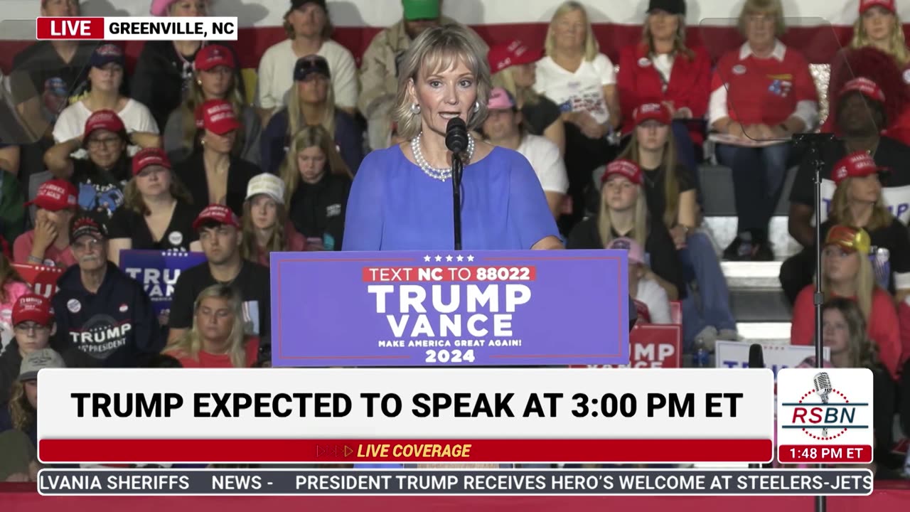 FULL SPEECH: Laurie Buckhout Speaks at Trump Rally in Greenville, NC - 10/21/24