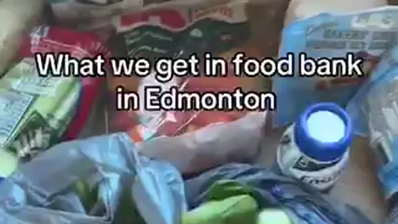 Canadian Temp Resident Discusses Food Bank Haul