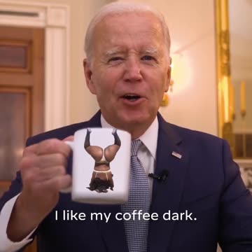 Pedo Biden likes his coffee Dark