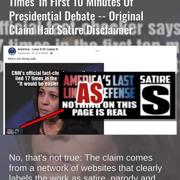 CNN's Fact Checker Did NOT Say Kamala Harris 'Lied 17 Times' In First 10 Minutes Of Debate