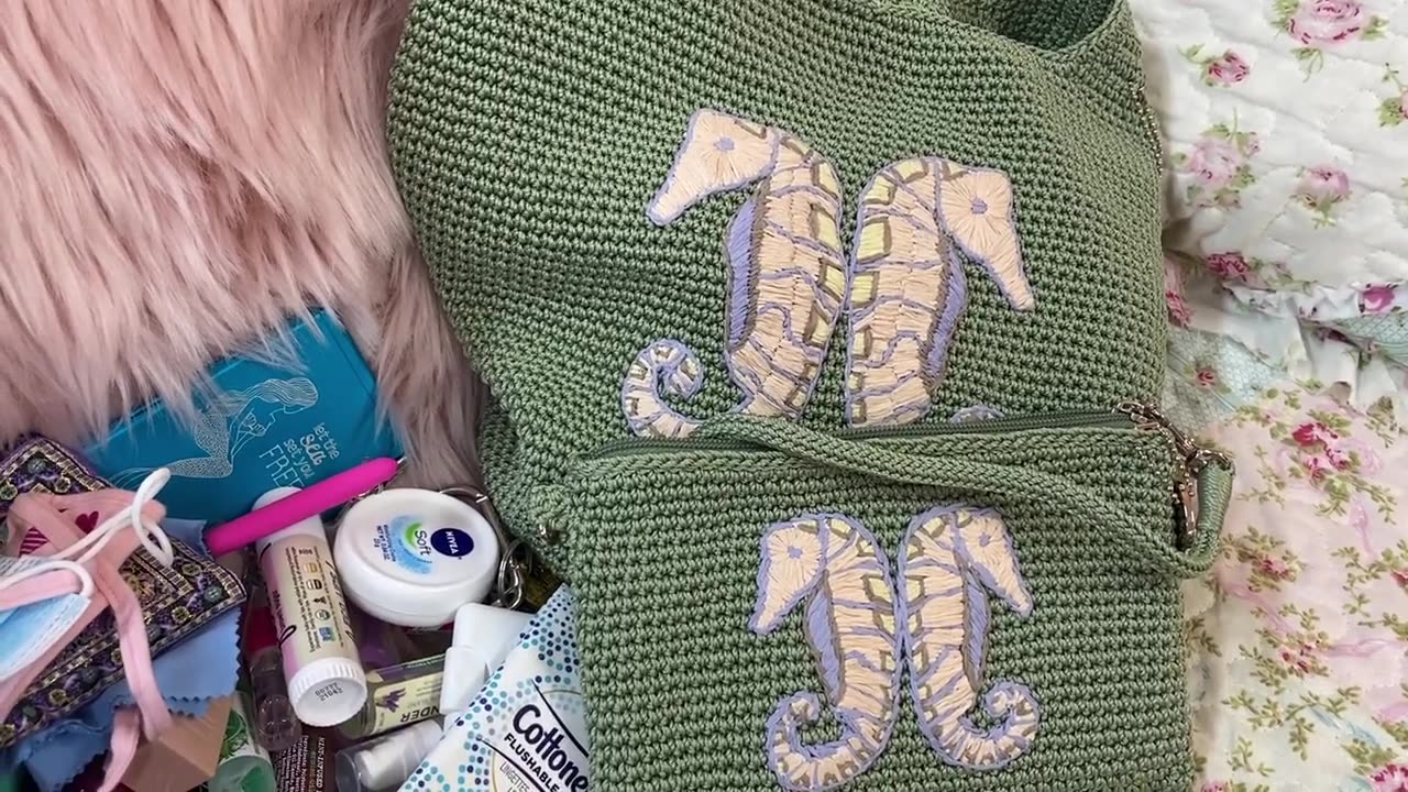 What's in my The Sak x Oceana Hobo in Seafoam Seahorse. Limited Edition.