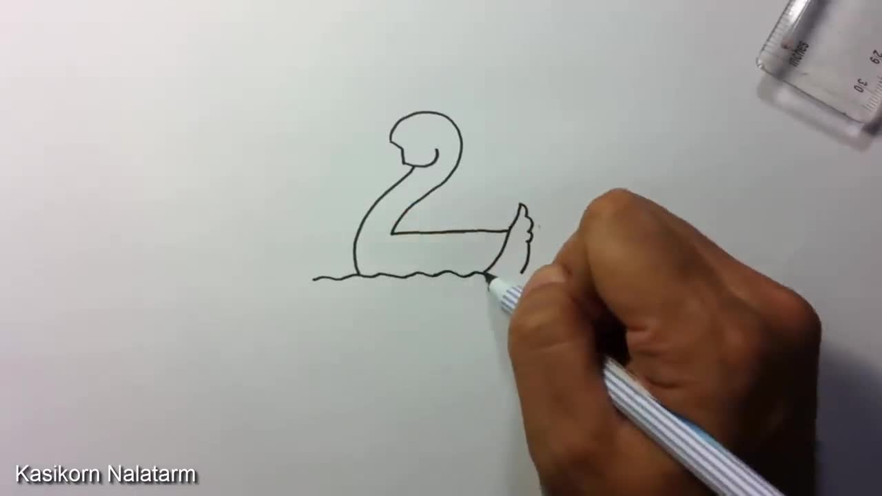How to turn Numbers 1-5 into the cartoon birds
