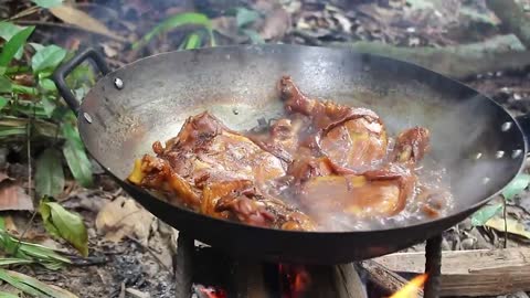 Cooking Coconut Chicken Leg Recipe eating so Yummy - n-24