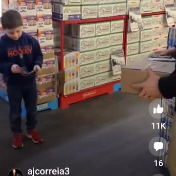 Kid gets poki Man gift