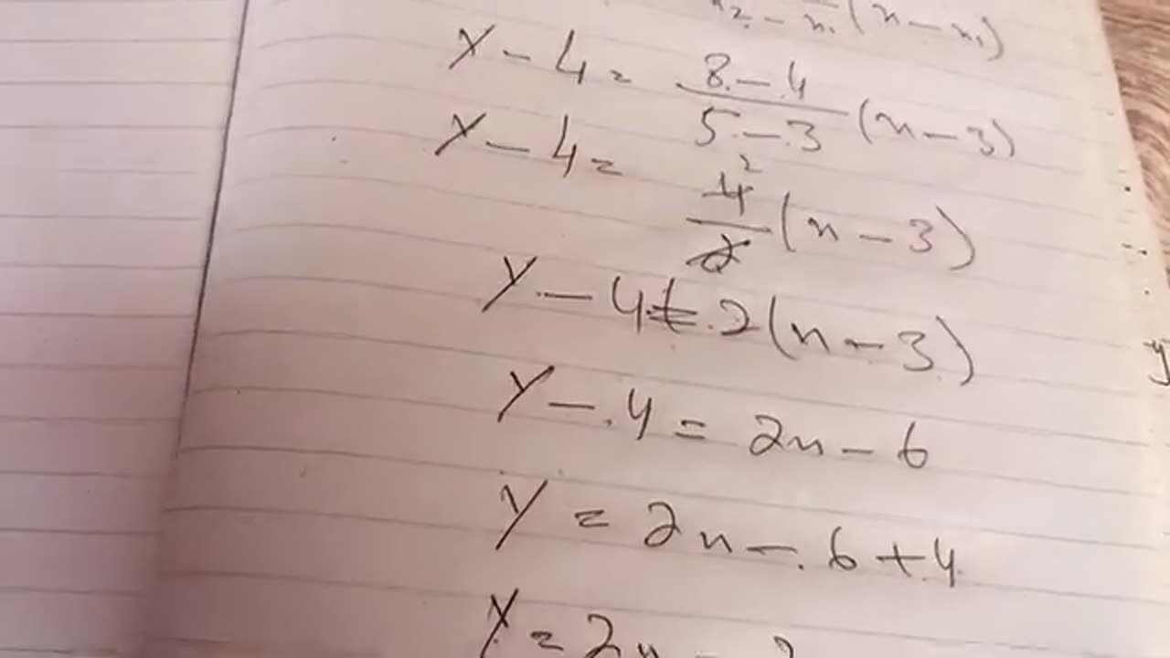 Equation of straight line passing through two points