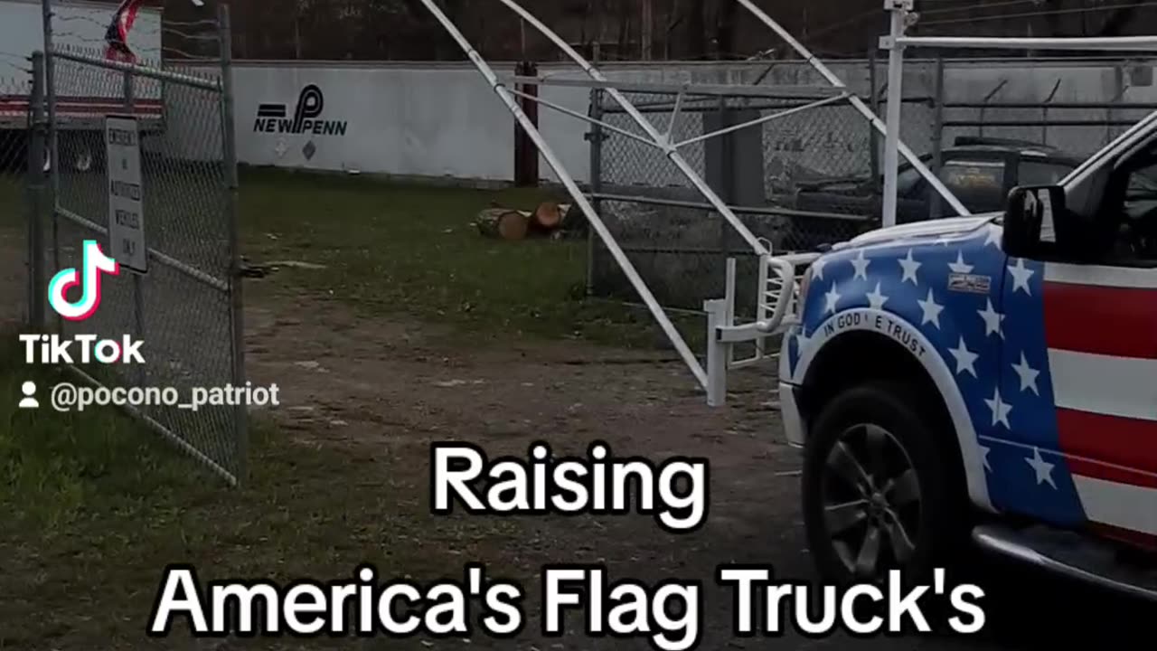 6 - 50' Flag Poles simultaneously raised