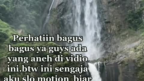 Ada yang biaa lihat sesuatu ga di dinding air terjun