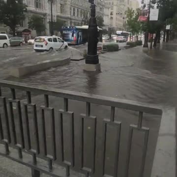 The city of Madrid, Spain has been flooded today,