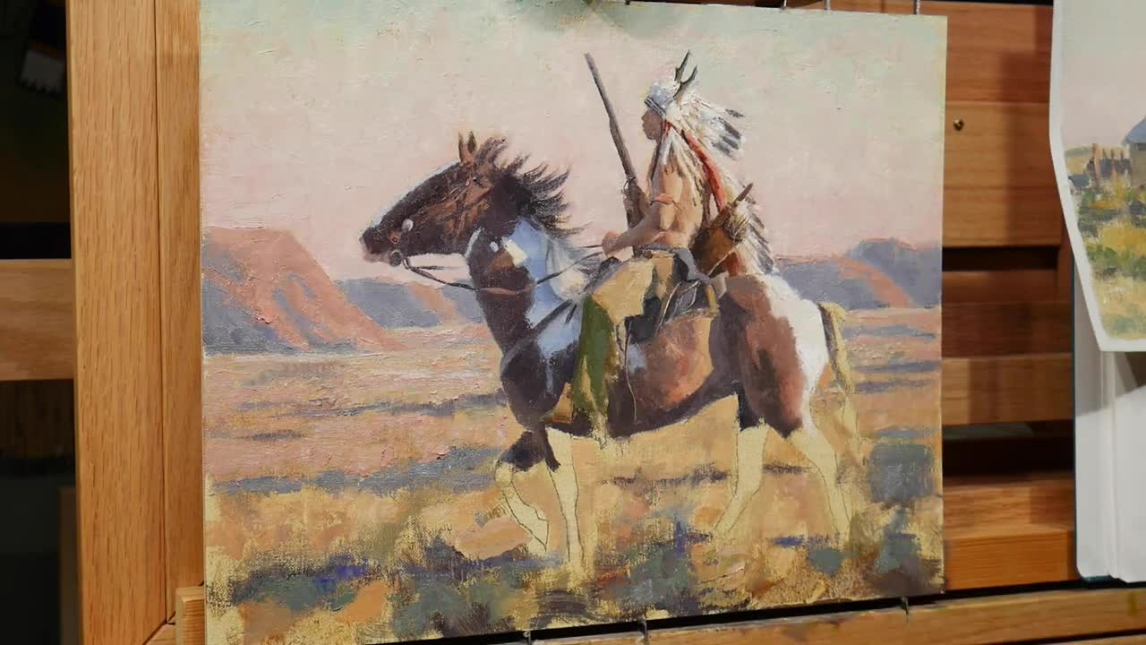 Proud Prancer Native American Oil Painting Time Lapse