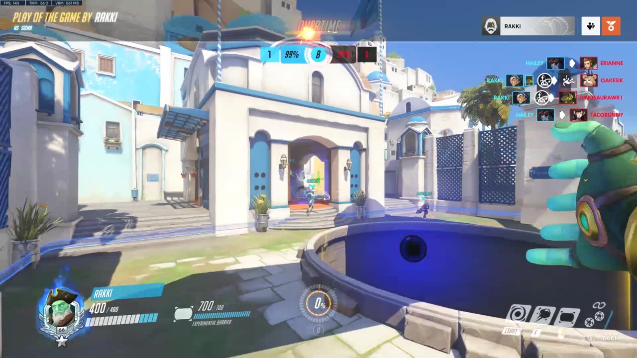 Overwatch Gameplay - Sigma ults Ball into the pit