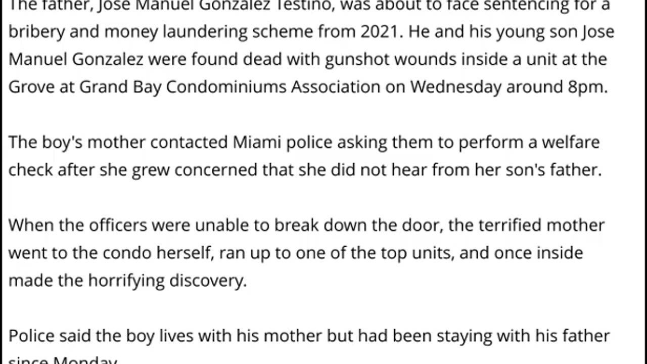 MURDER-SUICIDE: 53 Year Old Man Shot Dead 3 Year Old Son Before Turning The Gun On Himself - Miami