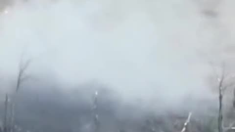 The moment of detonation of a Russian tank