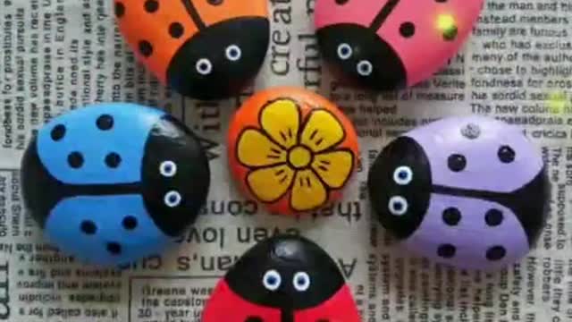 creative stone Painting craft and art latest stone Painting designs