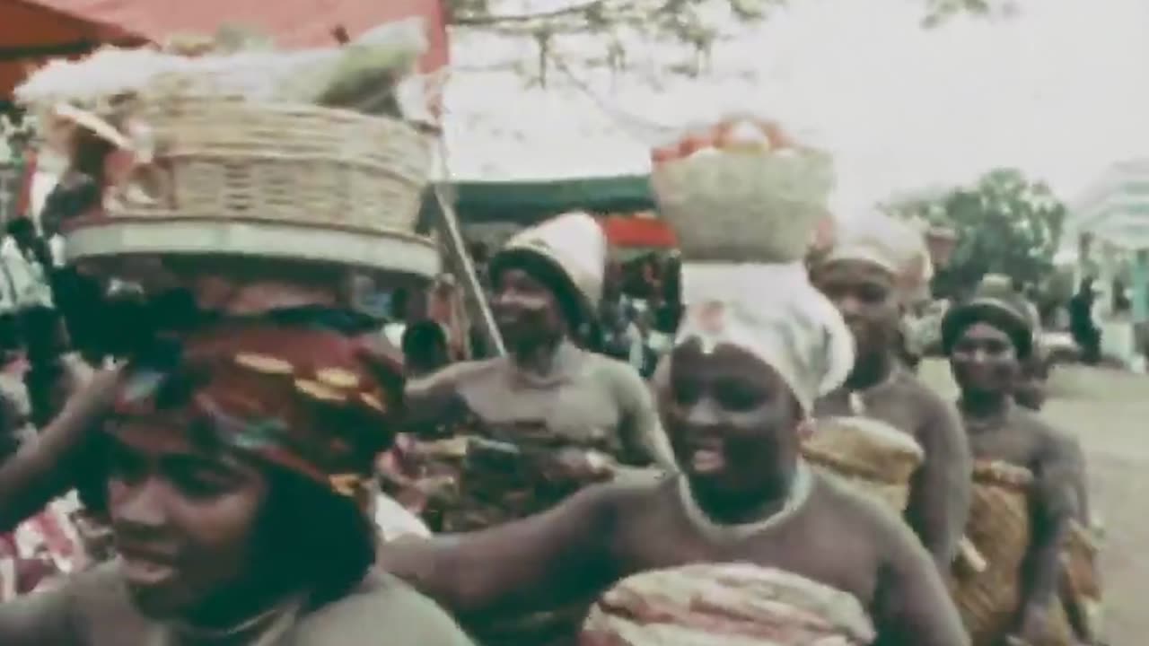 Ghana Military Head Of State General Ignatius Acheampong Attending The Ga people Homowo Festival