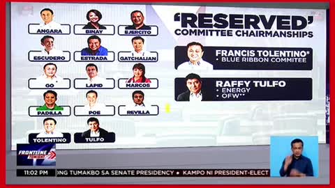 Committee chairmanshipsbase sa listahan niSen. Migz Zubiri