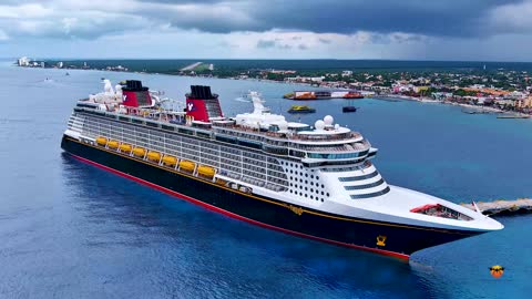Disney Fantasy Cruise Ship drone fly-in