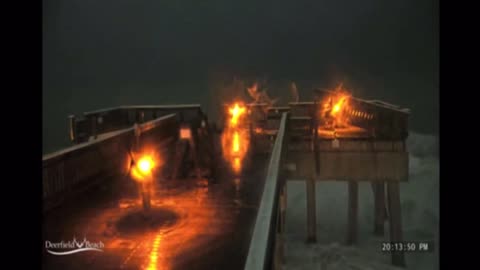 Video shows waves slamming Deerfield Beach pier