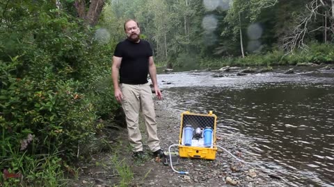 Using The Trekker Water Filter, a Porable Water Plant