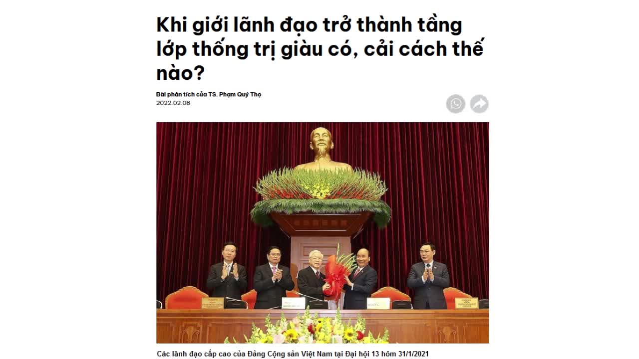 CCTS - Khi Giới Lãnh Đạo Trở Thành Tầng Lớp Thống Trị Giàu Có, Cải Cách Thế Nào?