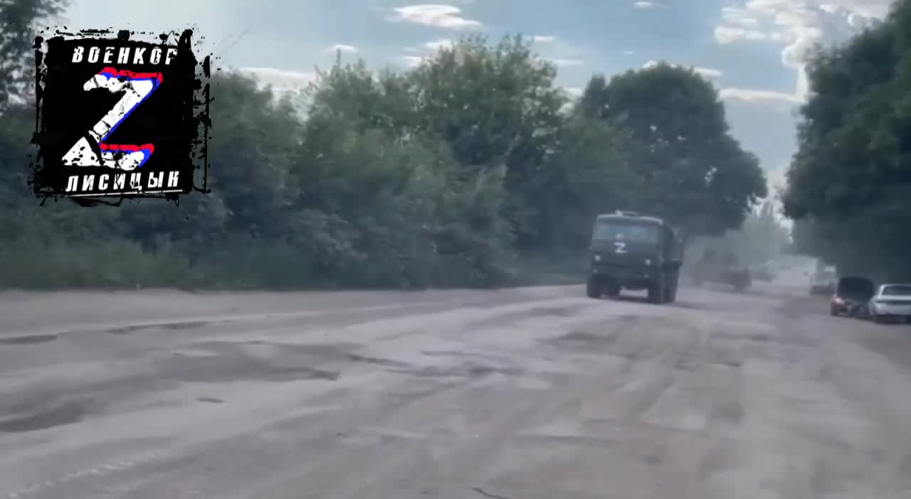 Ukraine War - A column of armored vehicles