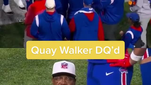 Quay Walker was disqualified after coming in contact with someone on the Bills sideline 👀