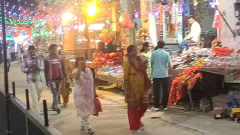 Night view oanchmukhi hanuman mandir Haryana India