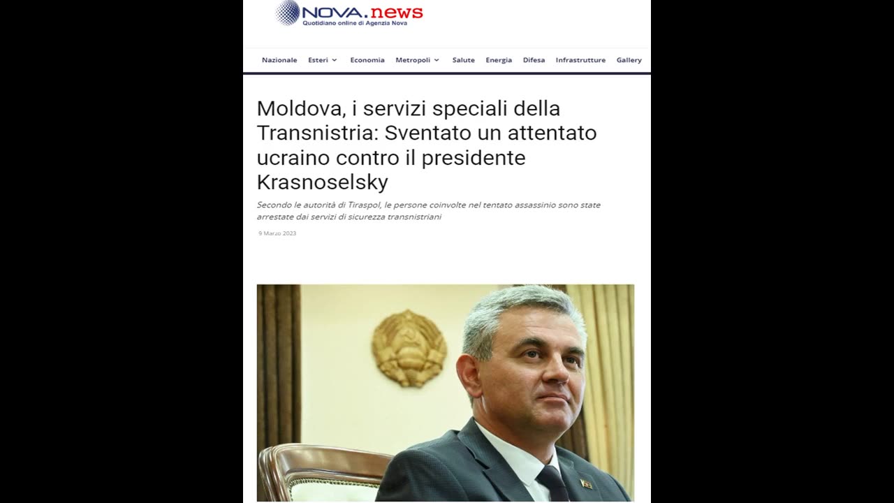 Attentato al presidente Transnistria; La spinta per allargare la guerra!