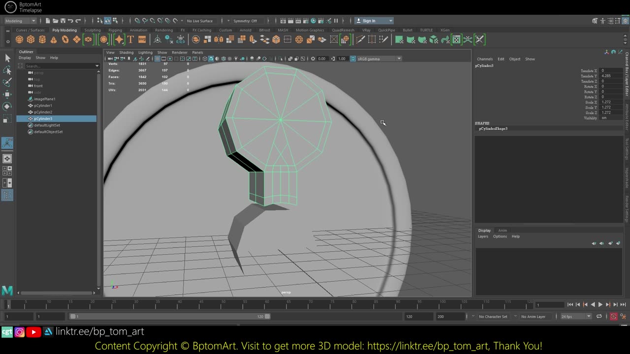 Chemical Weapon Symbol v1 001 3D Modeling Timelapse