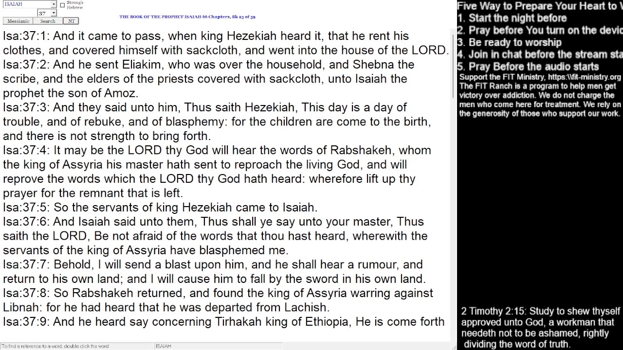 Isaiah 37-39; Psalm 76