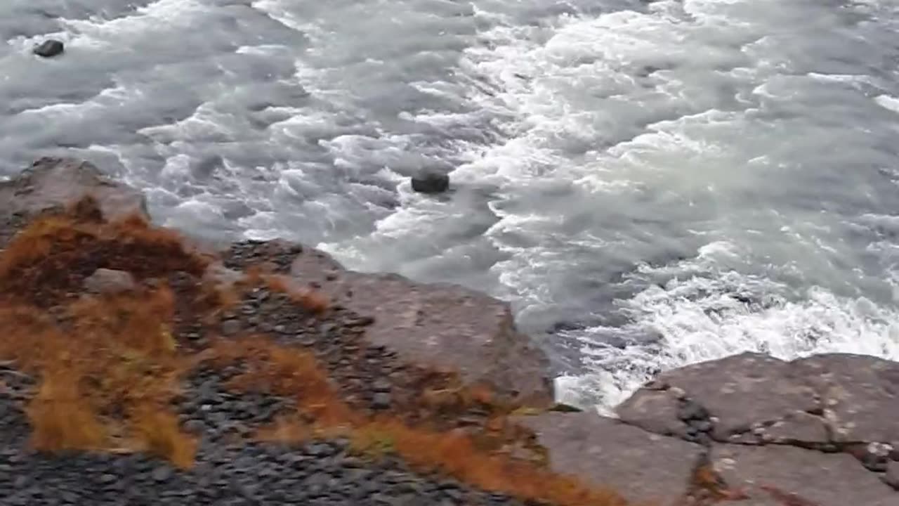 Raging Waterfall in Iceland