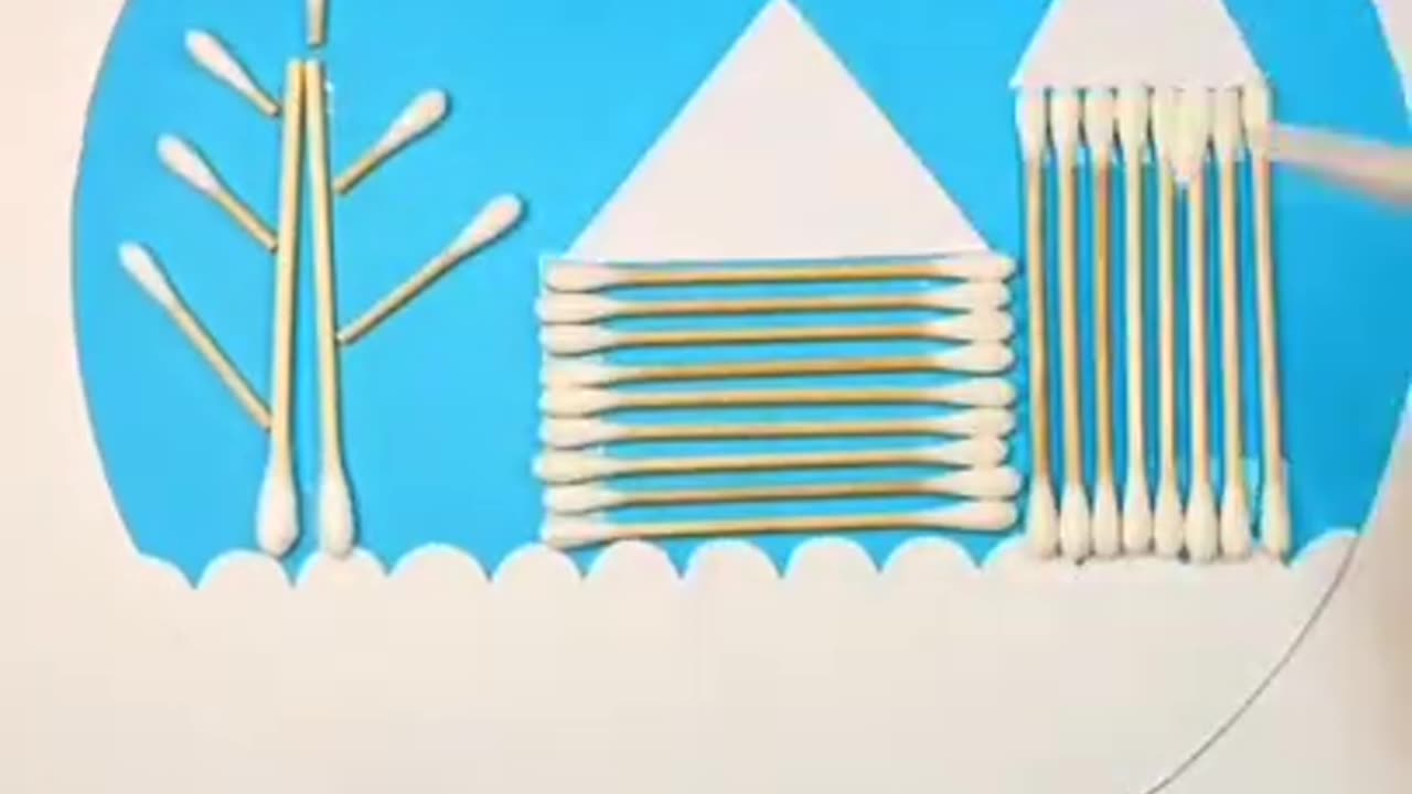 Handmade craft DIY with cotton buds