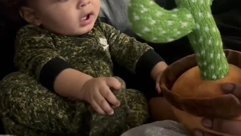 The Talking Cactus is a mystery to our babies! 😂