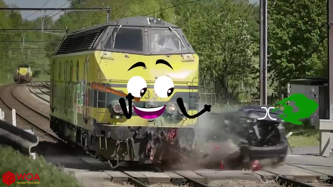 Train crash funny Video