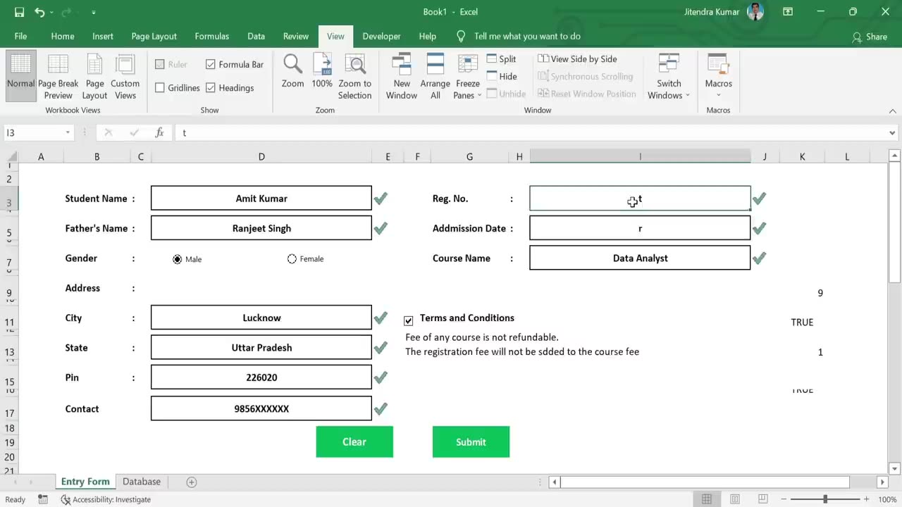 Automated Data Entry Software in Excel | Data Entry Form in Excel | Data Entry in Excel