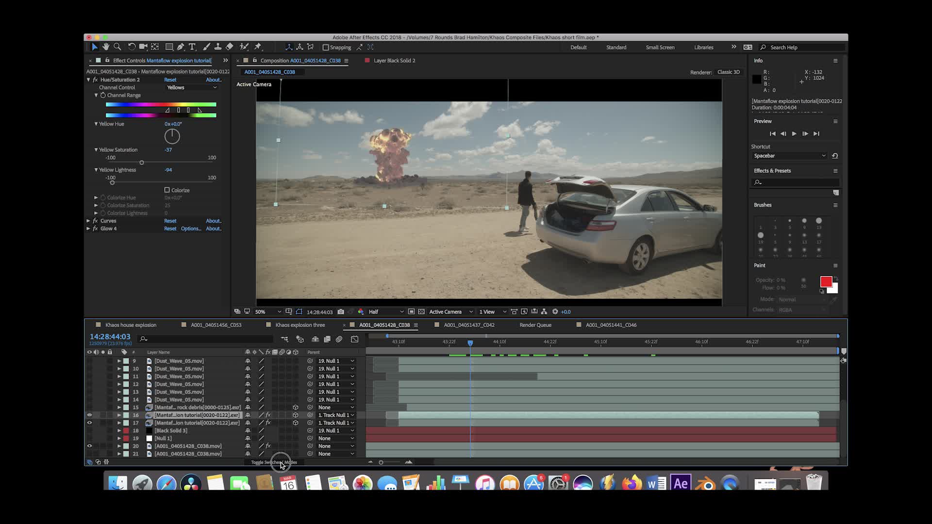 Blender 3d/Aftereffects Explosion vfx walkthrough: Part 2- Featuring the KHAOS Explosion add-on